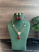 Load image into Gallery viewer, Moissanite Ruby double layered Doublet premium Necklace set
