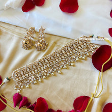 Load image into Gallery viewer, Tayani 22k gold Plated pearl Choker necklace set
