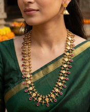 Load image into Gallery viewer, Palaka Kerala Haram temple ethnic jewelry set
