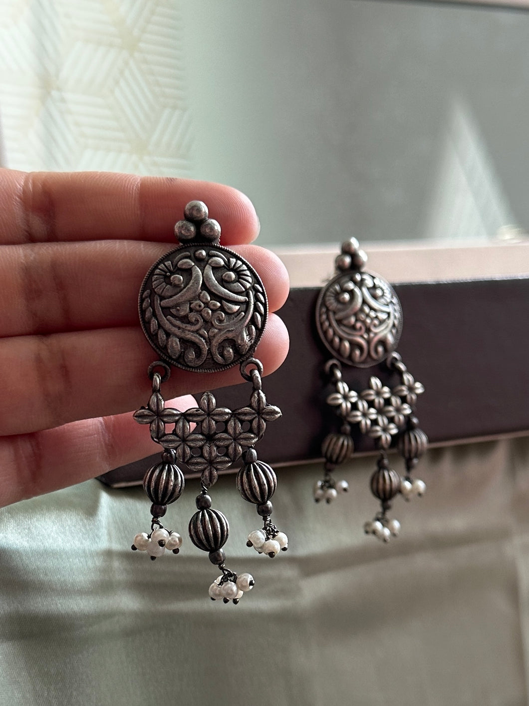 German Silver Solid Simple earrings