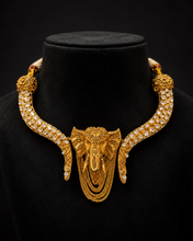 Load image into Gallery viewer, Moissanite Premium Ganesha Gold Plated Necklace set

