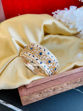Load image into Gallery viewer, Blue Ivory Meenakari tayani 22k gold plated Board Statement kada bangle
