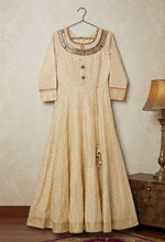 Load image into Gallery viewer, Mirror silk anarkali dress long gown silk

