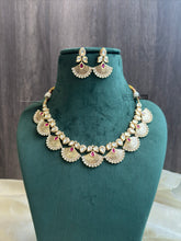 Load image into Gallery viewer, Golden Golden Plated Premium Tayani kundan Ethnic necklace set
