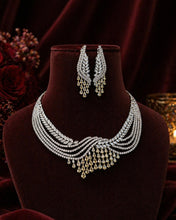 Load image into Gallery viewer, Yellow Citrine Solitaire Tassel Real Looking Premium Necklace set
