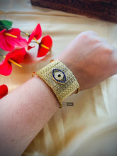 Load image into Gallery viewer, Evil eye Stainless steel Broad Openable cuff Bracelet IDW
