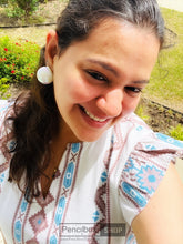 Load image into Gallery viewer, Celebrity Inspired shalini passi Big White Pearl Stud earrings
