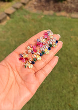 Load image into Gallery viewer, Rainbow Solitaire Diamond Look Earrings with Drops
