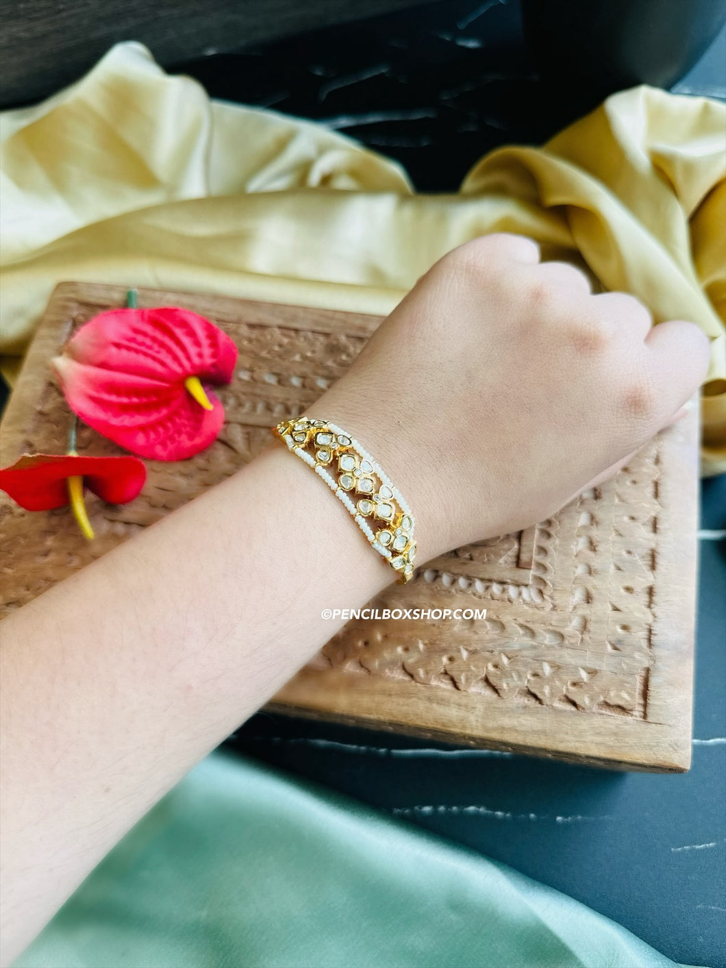 22k gold plated Sleek Adjustable Tayani Tennis Chain Bracelet
