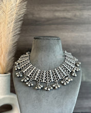 Load image into Gallery viewer, German Silver replica Solid Cutwork Ghungroo Necklace
