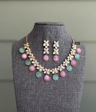 Load image into Gallery viewer, 22k gold plated Tayani delicate Flower  Necklace set

