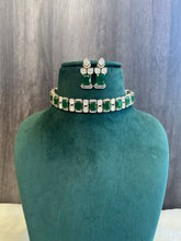 Load image into Gallery viewer, Premium Tayani gold plated Doublet Victorian Finish Choker Necklace set
