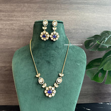 Load image into Gallery viewer, Purple Moissanite Doublet Simple Dainty Pendant Necklace set
