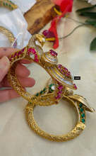 Load image into Gallery viewer, Premium Moissanite Peacock Openable Kada Bangle
