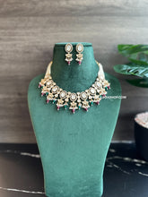 Load image into Gallery viewer, 22k gold plated Ruby Green Tayani Tassel Necklace set
