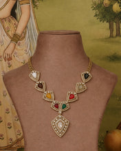 Load image into Gallery viewer, Moissanite Multicolor Medium length Necklace set
