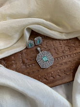 Load image into Gallery viewer, American diamond Silver dainty pendant set
