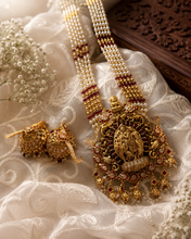 Load image into Gallery viewer, Moissanite Long Ruby Krishna ji Premium Necklace set
