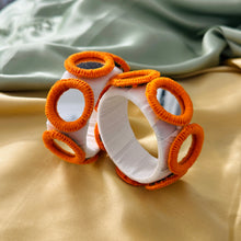 Load image into Gallery viewer, Handmade Pair of Mirror Fabric bangles
