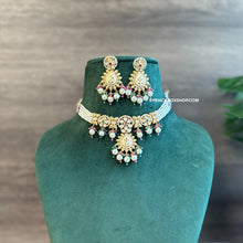 Load image into Gallery viewer, Tayani Meenakari 22k gold plated Simple Dainty Choker necklace set
