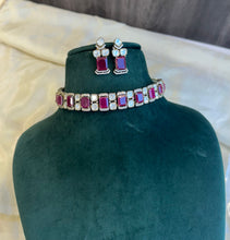 Load image into Gallery viewer, Premium Tayani gold plated Doublet Victorian Finish Choker Necklace set
