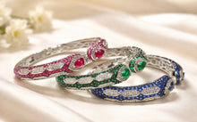 Load image into Gallery viewer, Solitaire openable Baguette Star Bracelet bangle Cuff
