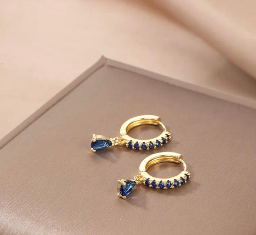 Alloy zircon Small tiny Cz hoop earrings IDW