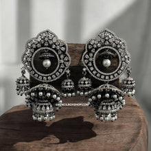Load image into Gallery viewer, American Diamond Victorian Jhumka Dangling Earrings
