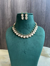 Load image into Gallery viewer, Tear drop square 22k gold plated Single layer Golden Tayani Necklace set
