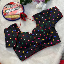 Load image into Gallery viewer, 38-42 Black Multicolor Foiled Mirror Embroidery Blouse

