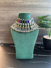 Load image into Gallery viewer, Afghani Real Mirror Multicolor Navratri Choker Necklace
