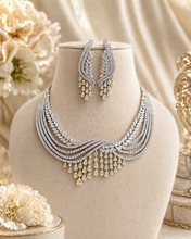 Load image into Gallery viewer, Yellow Citrine Solitaire Tassel Real Looking Premium Necklace set

