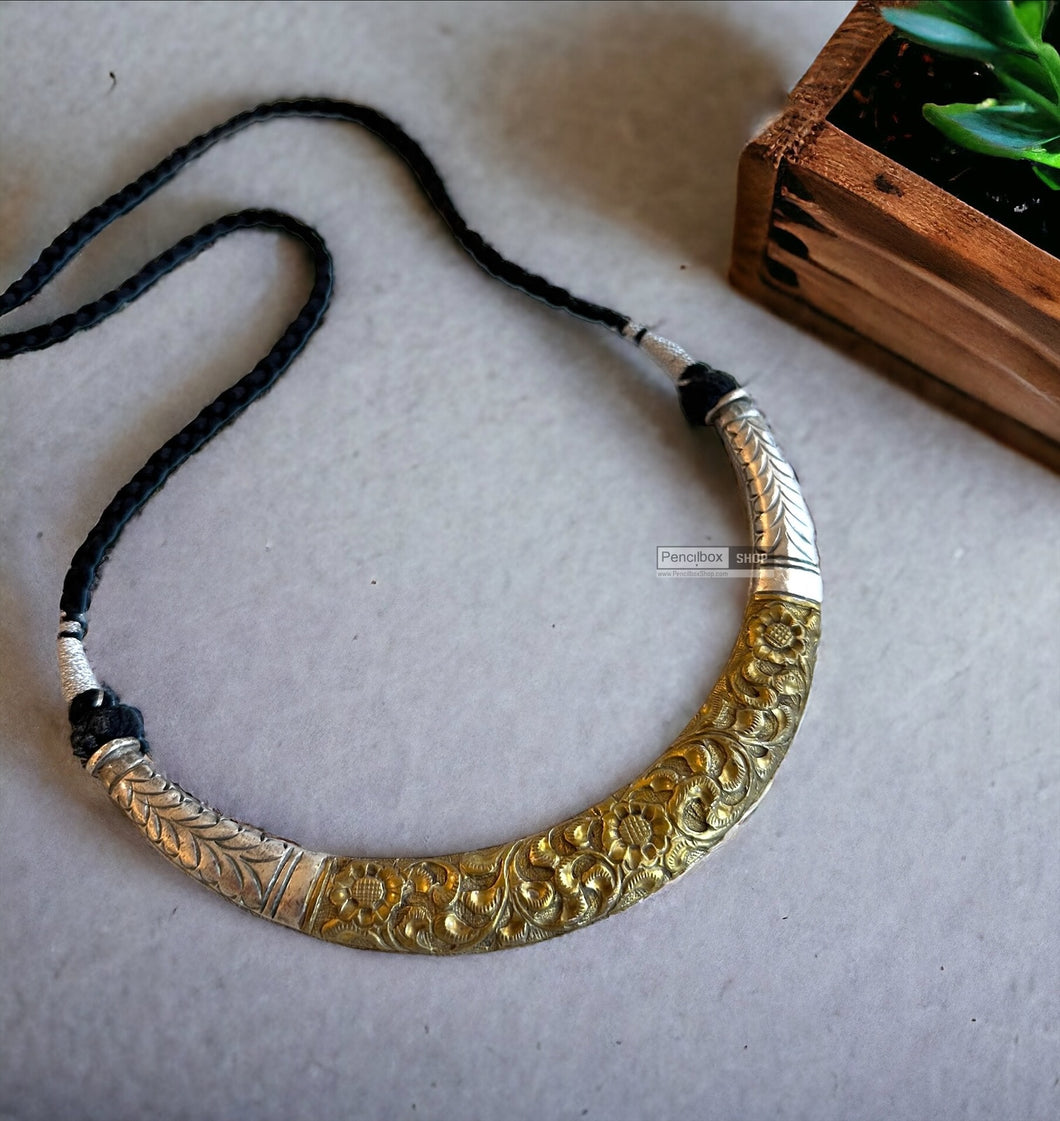 German Silver replica Dual Tone Solid Hasli Necklace