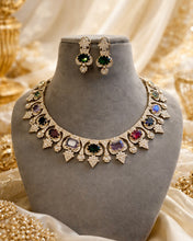 Load image into Gallery viewer, Sabya Inspired Celebrity Multicolored Gemstones Premium Necklace set
