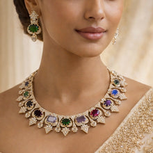 Load image into Gallery viewer, Sabya Inspired Celebrity Multicolored Gemstones Premium Necklace set
