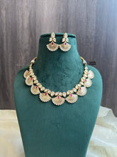 Load image into Gallery viewer, Golden Golden Plated Premium Tayani kundan Ethnic necklace set
