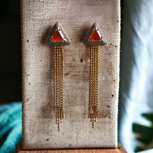 Load image into Gallery viewer, American diamond orange Golden Cz Earrings
