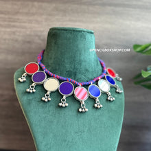 Load image into Gallery viewer, Afghani Mirror Multicolor Navratri  Necklace

