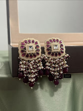Load image into Gallery viewer, Kundan Polki Pearl Jhumka earrings
