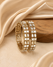 Load image into Gallery viewer, Mirror Golden polish Pair of Bangles
