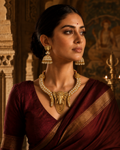 Load image into Gallery viewer, Moissanite Premium Ganesha Gold Plated Necklace set

