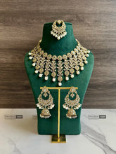 Load image into Gallery viewer, Colors-Polki Tassel dangling Grand Necklace set with maangtikka
