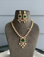 Load image into Gallery viewer, Advik Green 22k Gold plated Tayani Premium Doublet Statement Necklace set
