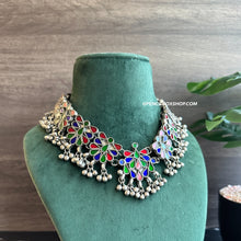 Load image into Gallery viewer, Afghani Mirror Multicolor Navratri Ghungroo Necklace
