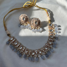 Load image into Gallery viewer, Crystal Kundan polki Tayani Beads Premium Necklace set
