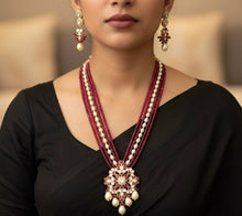 Load image into Gallery viewer, Ruby Layered Moissanite Necklace set
