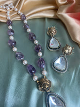 Load image into Gallery viewer, Jaguar long  Natural stones doublet Stylish necklace set
