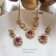 Load image into Gallery viewer, Purple Moissanite Doublet Simple Dainty Pendant Necklace set

