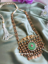 Load image into Gallery viewer, German Silver Designer Inspired Big Stone Peacock cutwork Necklace
