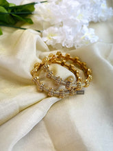 Load image into Gallery viewer, Antique Gold Plain Kada Ethnic Bangle set
